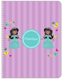 Thumbnail for Personalized Princess Notebook VII - Purple Background - Black Princess II - Front View