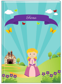 Thumbnail for Personalized Princess Journal II - Teal Background - Blonde Princess - Front View