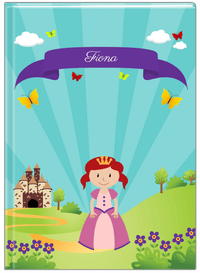 Thumbnail for Personalized Princess Journal II - Teal Background - Redhead Princess - Front View