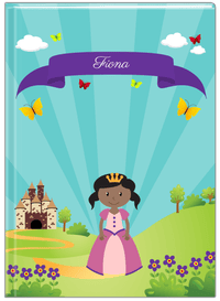Thumbnail for Personalized Princess Journal II - Teal Background - Black Princess - Front View