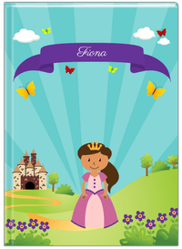 Thumbnail for Personalized Princess Journal II - Teal Background - Black Princess II - Front View