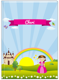 Thumbnail for Personalized Princess Journal III - Blue Background - Brunette Princess - Front View