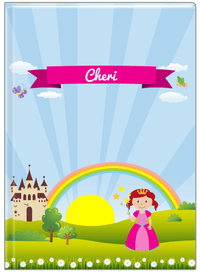Thumbnail for Personalized Princess Journal III - Blue Background - Redhead Princess - Front View