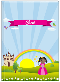 Thumbnail for Personalized Princess Journal III - Blue Background - Black Princess - Front View