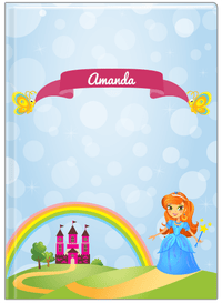 Thumbnail for Personalized Princess Journal IV - Blue Background - Redhead Princess - Front View