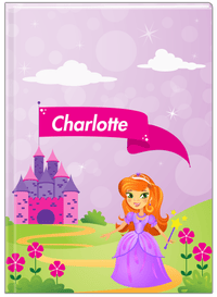 Thumbnail for Personalized Princess Journal V - Purple Background - Redhead Princess - Front View