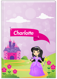 Thumbnail for Personalized Princess Journal V - Purple Background - Black Hair Princess - Front View