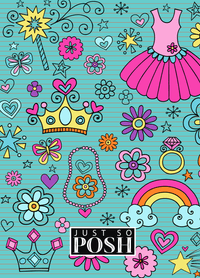 Thumbnail for Personalized Princess Journal VI - Teal Background - Back View