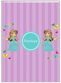 Thumbnail for Personalized Princess Journal VII - Purple Background - Brunette Princess - Front View
