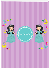 Thumbnail for Personalized Princess Journal VII - Purple Background - Black Hair Princess - Front View