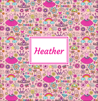Thumbnail for Personalized Princess Shower Curtain I - Pink Background - Rectangle Nameplate - Decorate View