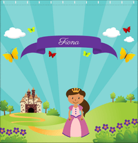 Thumbnail for Personalized Princess Shower Curtain II - Teal Background - Black Princess II - Decorate View
