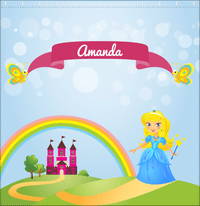 Thumbnail for Personalized Princess Shower Curtain IV - Blue Background - Blonde Princess - Decorate View