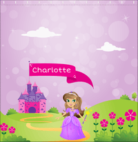 Thumbnail for Personalized Princess Shower Curtain V - Purple Background - Brunette Princess - Decorate View