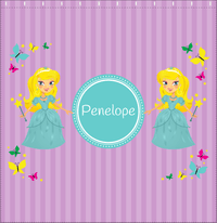 Thumbnail for Personalized Princess Shower Curtain VII - Purple Background - Blonde Princess - Decorate View