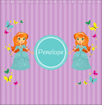 Thumbnail for Personalized Princess Shower Curtain VII - Purple Background - Redhead Princess - Decorate View