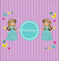 Thumbnail for Personalized Princess Shower Curtain VII - Purple Background - Brunette Princess - Decorate View