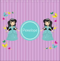 Thumbnail for Personalized Princess Shower Curtain VII - Purple Background - Black Hair Princess - Decorate View