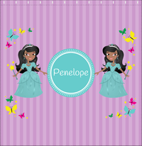 Thumbnail for Personalized Princess Shower Curtain VII - Purple Background - Black Princess II - Decorate View