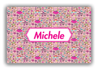 Thumbnail for Personalized Princess Canvas Wrap & Photo Print I - Pink Background - Decorative Rectangle Nameplate - Front View
