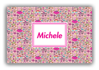 Thumbnail for Personalized Princess Canvas Wrap & Photo Print I - Pink Background - Rectangle Nameplate - Front View
