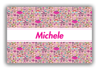 Thumbnail for Personalized Princess Canvas Wrap & Photo Print I - Pink Background - Ribbon Nameplate - Front View