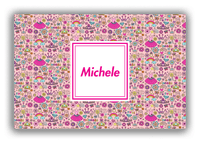 Thumbnail for Personalized Princess Canvas Wrap & Photo Print I - Pink Background - Square Nameplate - Front View