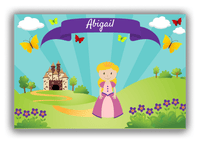Thumbnail for Personalized Princess Canvas Wrap & Photo Print II - Teal Background - Blonde Princess - Front View