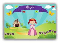 Thumbnail for Personalized Princess Canvas Wrap & Photo Print II - Teal Background - Redhead Princess - Front View