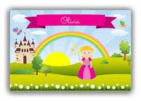 Thumbnail for Personalized Princess Canvas Wrap & Photo Print III - Blue Background - Blonde Princess - Front View