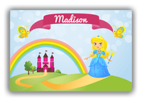 Thumbnail for Personalized Princess Canvas Wrap & Photo Print IV - Blue Background - Blonde Princess - Front View