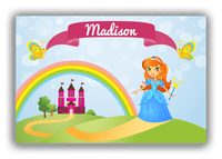 Thumbnail for Personalized Princess Canvas Wrap & Photo Print IV - Blue Background - Redhead Princess - Front View