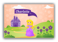 Thumbnail for Personalized Princess Canvas Wrap & Photo Print V - Orange Background - Blonde Princess - Front View