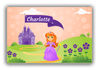 Thumbnail for Personalized Princess Canvas Wrap & Photo Print V - Orange Background - Redhead Princess - Front View