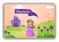 Thumbnail for Personalized Princess Canvas Wrap & Photo Print V - Orange Background - Brunette Princess - Front View