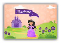 Thumbnail for Personalized Princess Canvas Wrap & Photo Print V - Orange Background - Black Princess I - Front View