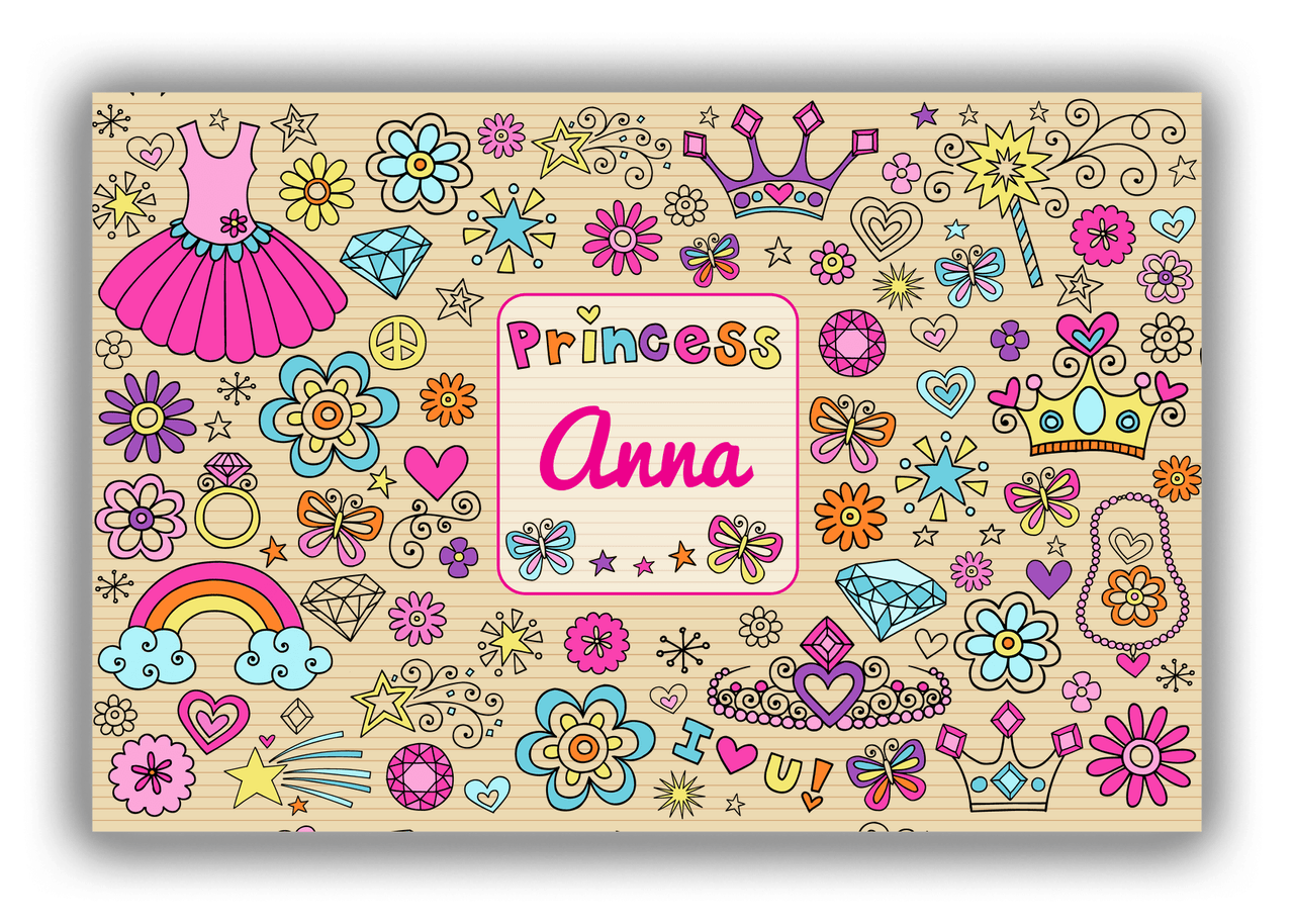 Personalized Princess Canvas Wrap & Photo Print VI - Brown Background - Front View