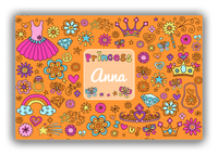 Thumbnail for Personalized Princess Canvas Wrap & Photo Print VI - Orange Background - Front View