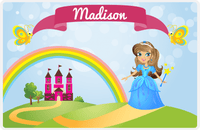 Thumbnail for Personalized Princess Placemat IV - Blue Background - Brunette Princess -  View