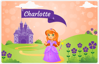 Thumbnail for Personalized Princess Placemat V - Orange Background - Redhead Princess -  View