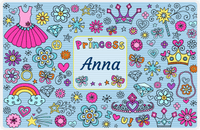 Thumbnail for Personalized Princess Placemat VI - Blue Background -  View