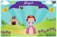 Thumbnail for Personalized Princess Placemat II - Teal Background - Redhead Princess -  View