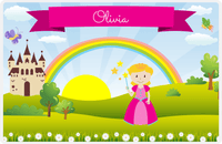 Thumbnail for Personalized Princess Placemat III - Blue Background - Blonde Princess -  View
