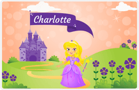 Thumbnail for Personalized Princess Placemat V - Orange Background - Blonde Princess -  View