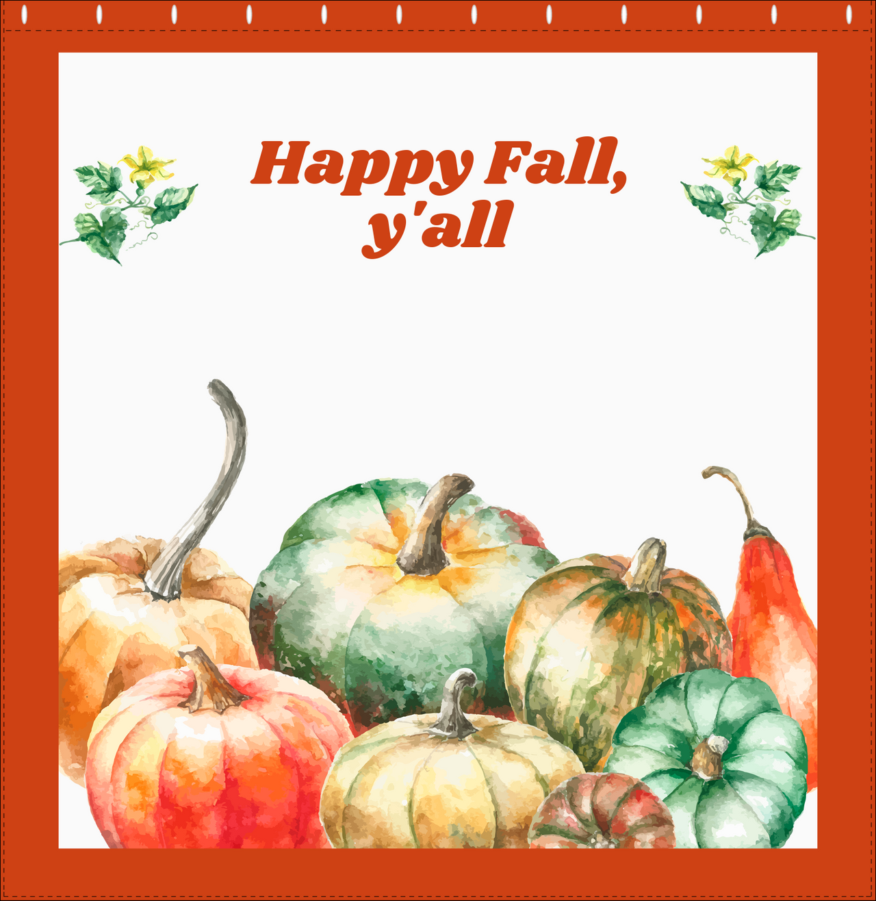 Personalized Pumpkin Shower Curtain - White Background - Pumpkins with Frame I - Decorate View