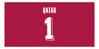 Thumbnail for Personalized Qatar Jersey Number Beach Towel - Red - Front View