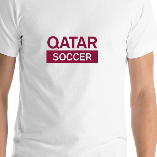 Qatar Soccer T-Shirt - White - Shirt Close-Up View