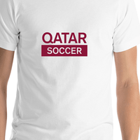 Thumbnail for Qatar Soccer T-Shirt - White - Shirt Close-Up View