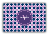 Thumbnail for Personalized Quatrefoil Canvas Wrap & Photo Print - Purple with Circle Nameplate - Front View