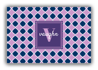 Thumbnail for Personalized Quatrefoil Canvas Wrap & Photo Print - Purple with Square Nameplate - Front View
